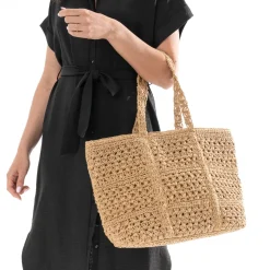 Texto Sacs Cabas^Sac cabas en raphia BEIGE