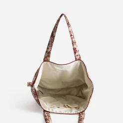 Texto Sacs Cabas^Sac cabas beige motif floral rouge MULTICOLORE