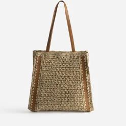 Texto Sacs Cabas^Sac cabas paille papier BEIGE