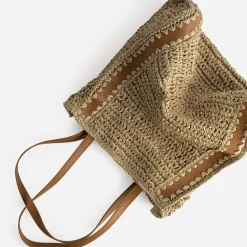 Texto Sacs Cabas^Sac cabas paille papier BEIGE