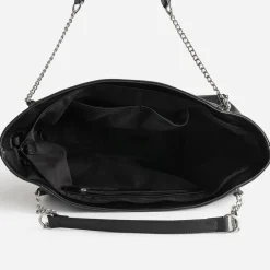 Texto Sacs Cabas^Sac cabas noir métalleries ées ARGENT