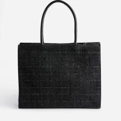 Texto Sacs Cabas^Sac cabas pailleté façon tweed NOIR