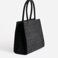 Texto Sacs Cabas^Sac cabas pailleté façon tweed NOIR