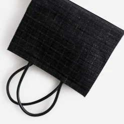 Texto Sacs Cabas^Sac cabas pailleté façon tweed NOIR