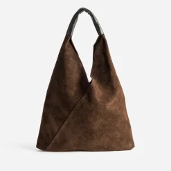 Texto Capsule Maroquinerie Cuir|Sacs Cabas^Sac hobo cuir velours MARRON