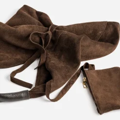 Texto Capsule Maroquinerie Cuir|Sacs Cabas^Sac hobo cuir velours MARRON