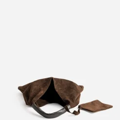 Texto Capsule Maroquinerie Cuir|Sacs Cabas^Sac hobo cuir velours MARRON
