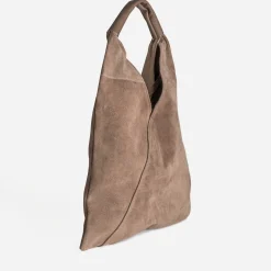 Texto Capsule Maroquinerie Cuir|Sacs Cabas^Sac hobo cuir velours TAUPE