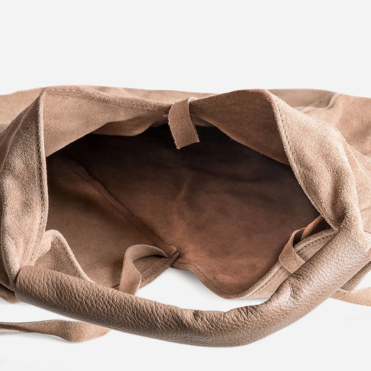 Texto Capsule Maroquinerie Cuir|Sacs Cabas^Sac hobo cuir velours TAUPE