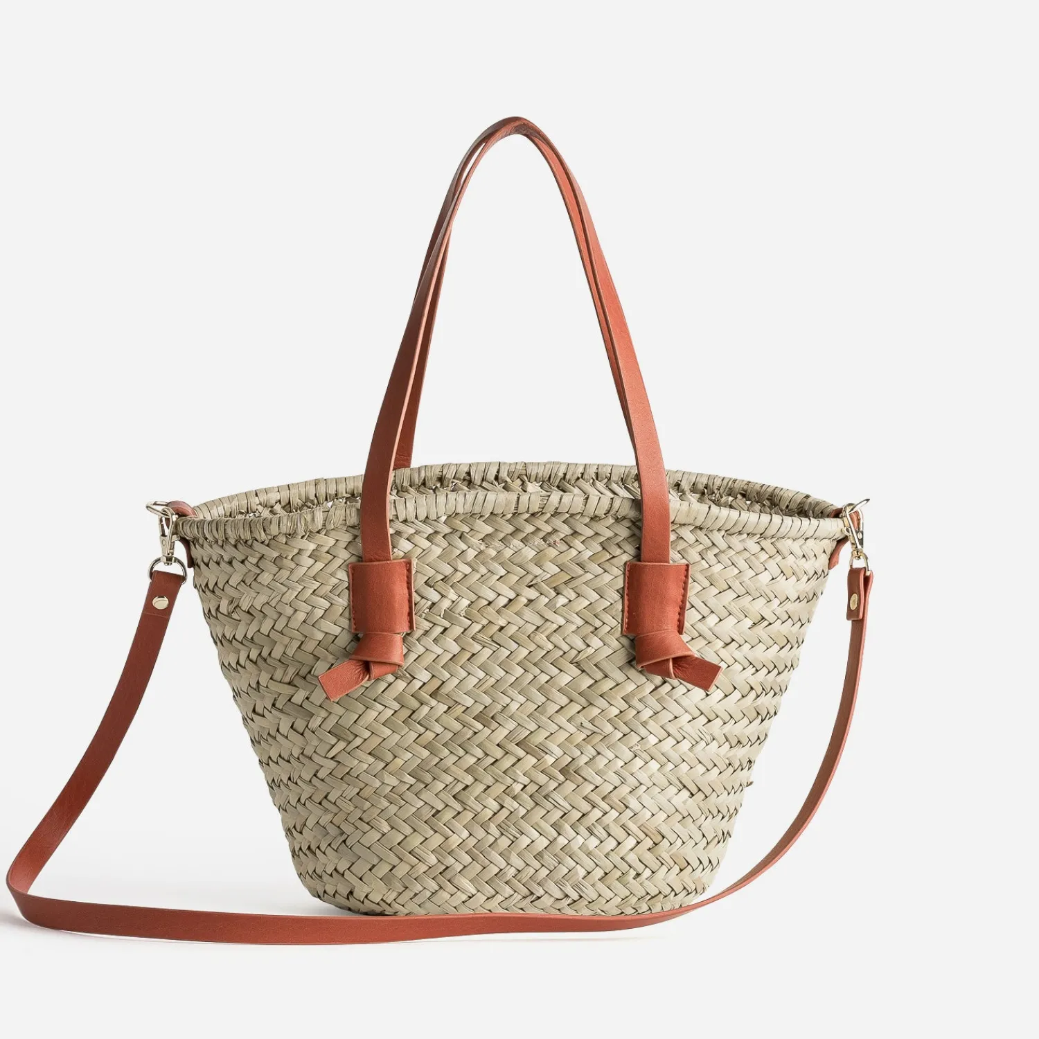 Eram Sacs Cabas|Sacs À Main^Sac panier beige en paille anses ORANGE