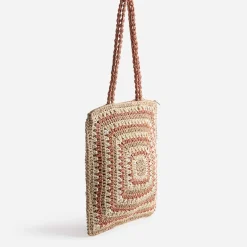 Texto Sacs Cabas^Sac beige, écru et terracotta tressé MULTICOLORE