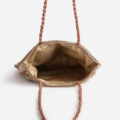 Texto Sacs Cabas^Sac beige, écru et terracotta tressé MULTICOLORE
