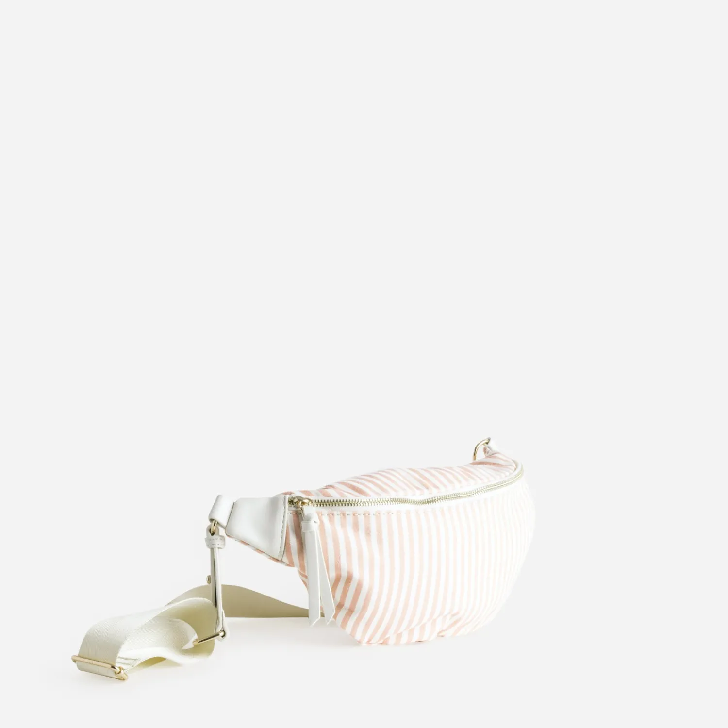 Eram Sacs Bananes & Bandoulières|Sacs À Main^Sac-banane corail toile motif rayures ROSE