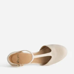 Eram Escarpins^Salomé écru suédé à talon BEIGE