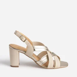 Eram Sandales^Sandale à talon en cuir BEIGE