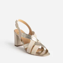 Eram Sandales^Sandale à talon en cuir BEIGE