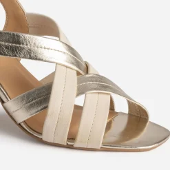 Eram Sandales^Sandale à talon en cuir BEIGE