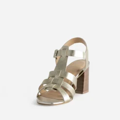 Eram Sandales^Sandale à talon dée cuir multi-brides OR