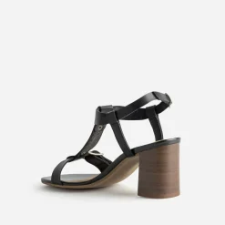 Eram Sandales^Sandale à talon cuir bride en T NOIR