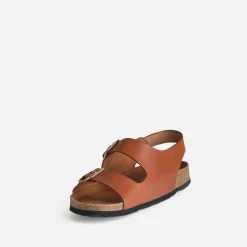 Eram Sandales^Sandale anatomique cognac cuir CAMEL