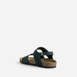 Buggy Sandales^Sandale anatomique en cuir bleu MARINE