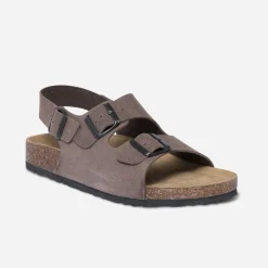 Eram Nu-Pieds/Sandales^Sandale anatomique en cuir MARRON