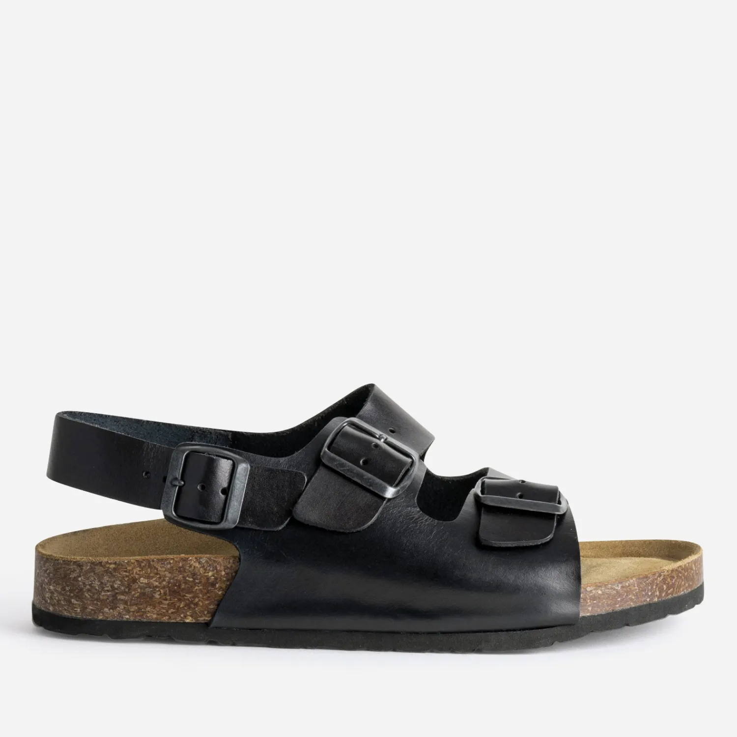 Eram Nu-Pieds/Sandales^Sandale anatomique e cuir NOIR
