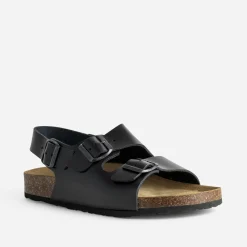 Eram Nu-Pieds/Sandales^Sandale anatomique e cuir NOIR