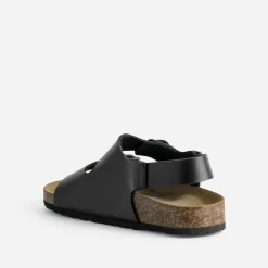Eram Nu-Pieds/Sandales^Sandale anatomique e cuir NOIR