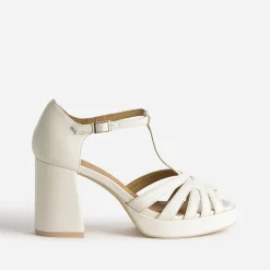 Eram Sandales^Sandale beige à talon OR