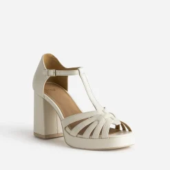 Eram Sandales^Sandale beige à talon OR
