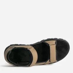 Eram Nu-Pieds/Sandales^Sandale beige foncé à scratchs MARRON