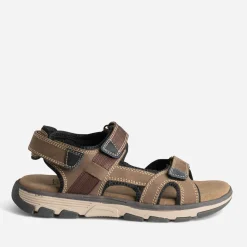 Eram Nu-Pieds/Sandales^Sandale foncé cuir à scratchs BEIGE