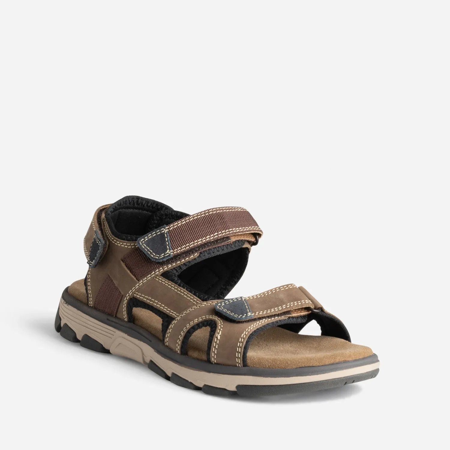 Eram Nu-Pieds/Sandales^Sandale foncé cuir à scratchs BEIGE