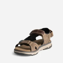 Eram Nu-Pieds/Sandales^Sandale foncé cuir à scratchs BEIGE