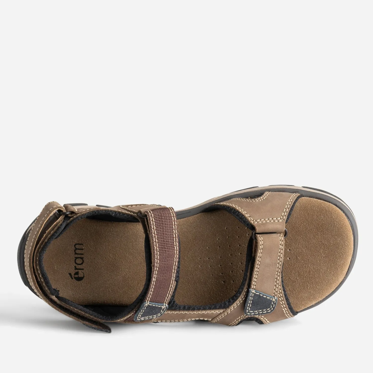 Eram Nu-Pieds/Sandales^Sandale foncé cuir à scratchs BEIGE