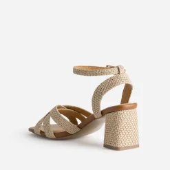 Eram Sandales^Sandale tressé à talon BEIGE