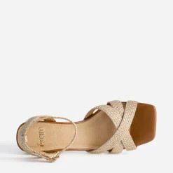 Eram Sandales^Sandale tressé à talon BEIGE