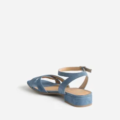 Eram Sandales^Sandale cuir velours BLEU