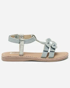 Eram Sandales^Sandale et argent en cuir velours avec nœuds BLEU