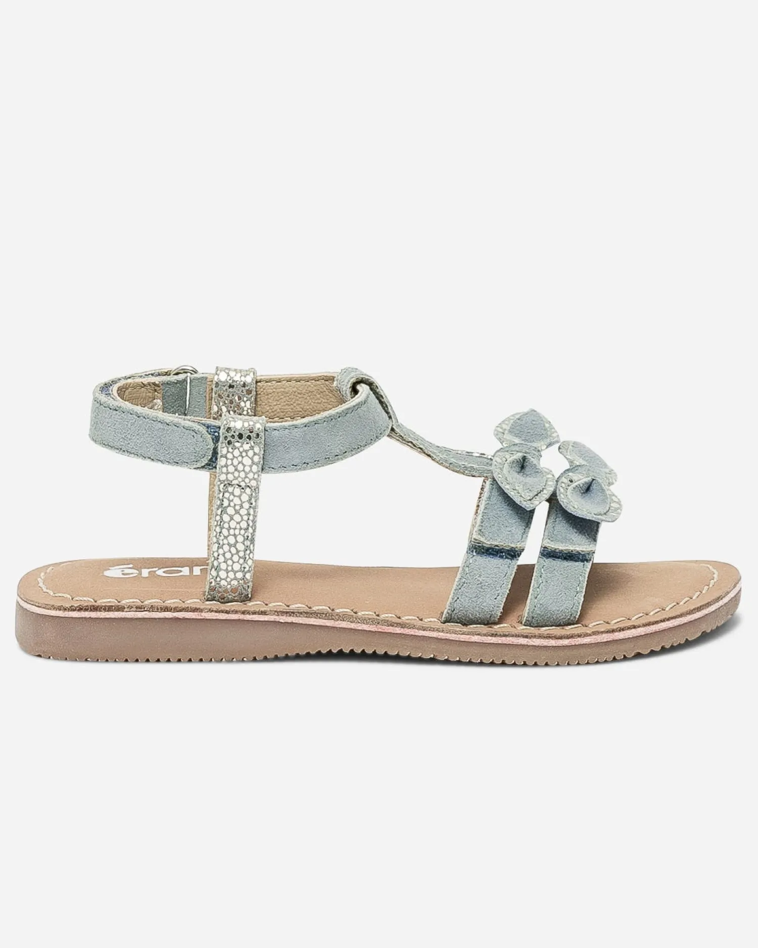Eram Sandales^Sandale et argent en cuir velours avec nœuds BLEU