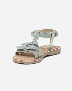 Eram Sandales^Sandale et argent en cuir velours avec nœuds BLEU