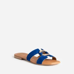 Eram Mules/Tongs|Sandales^Sandale roi cuir velours et anneau BLEU
