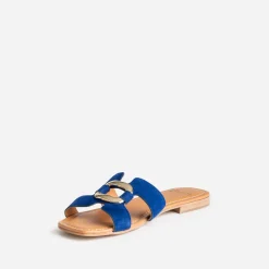 Eram Mules/Tongs|Sandales^Sandale roi cuir velours et anneau BLEU