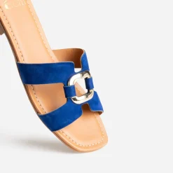 Eram Mules/Tongs|Sandales^Sandale roi cuir velours et anneau BLEU