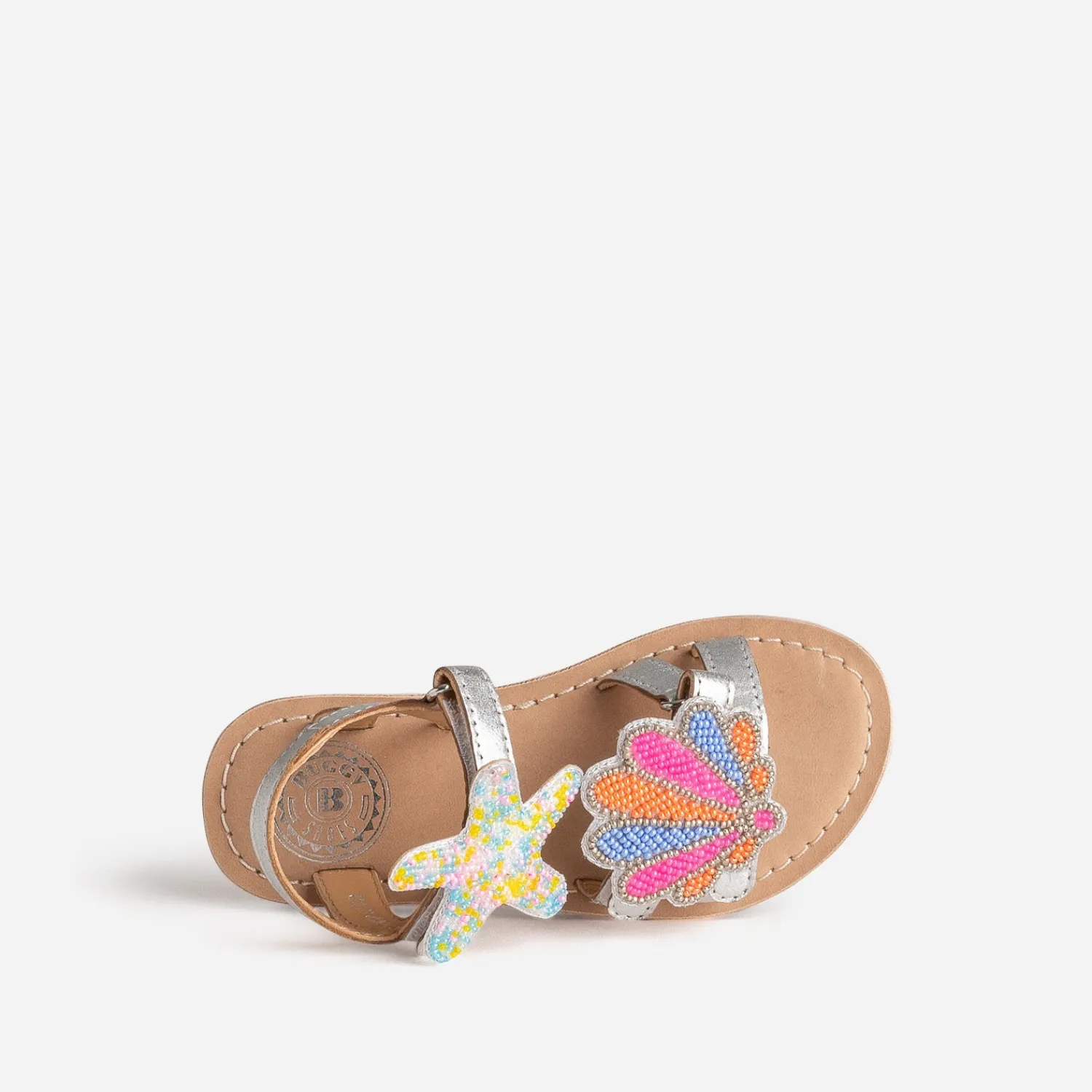 Buggy Sandales^Sandale ée cuir patchs amovibles ARGENT