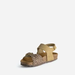 Buggy Sandales^Sandale beige cuir velours motif léopard MULTICOLORE
