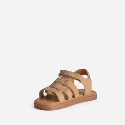 Buggy Sandales^Sandale cuir velours à scratchs BEIGE