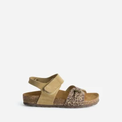 Buggy Sandales^Sandale beige cuir velours effet léopard MULTICOLORE