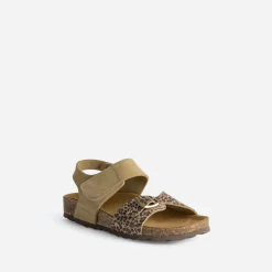 Buggy Sandales^Sandale beige cuir velours effet léopard MULTICOLORE